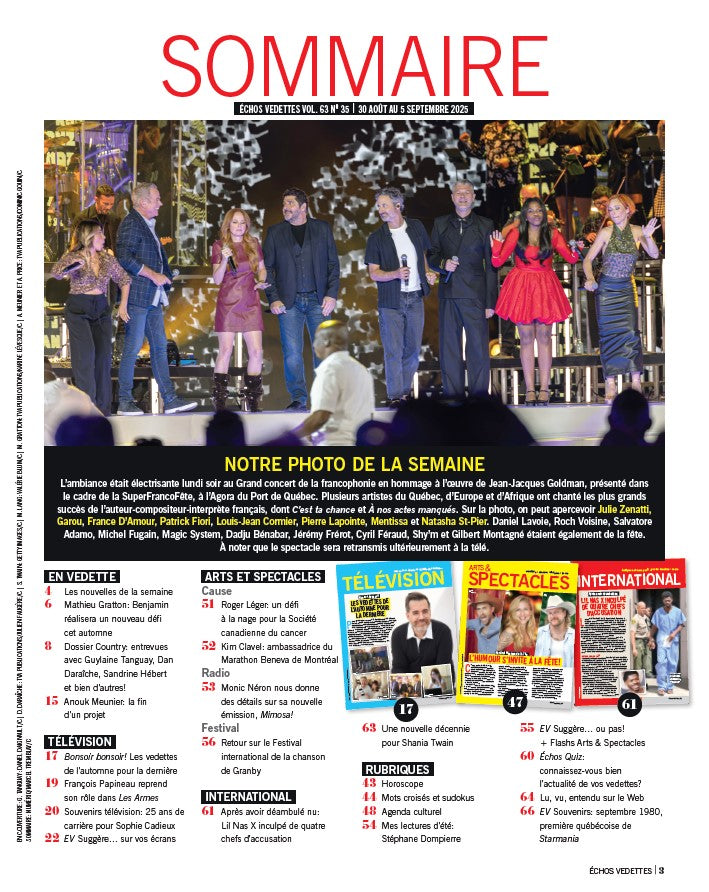 Vol.63 no.35 |  30 août au 5 septembre 2025