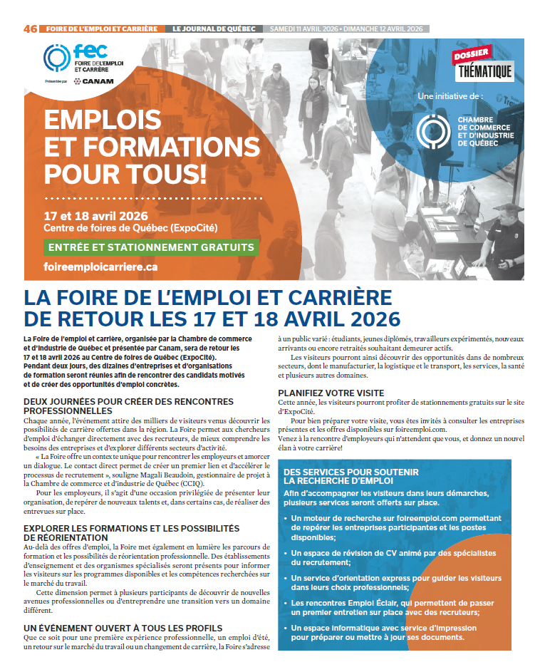 Foire de l'emploi et carrière | Le Journal de Québec