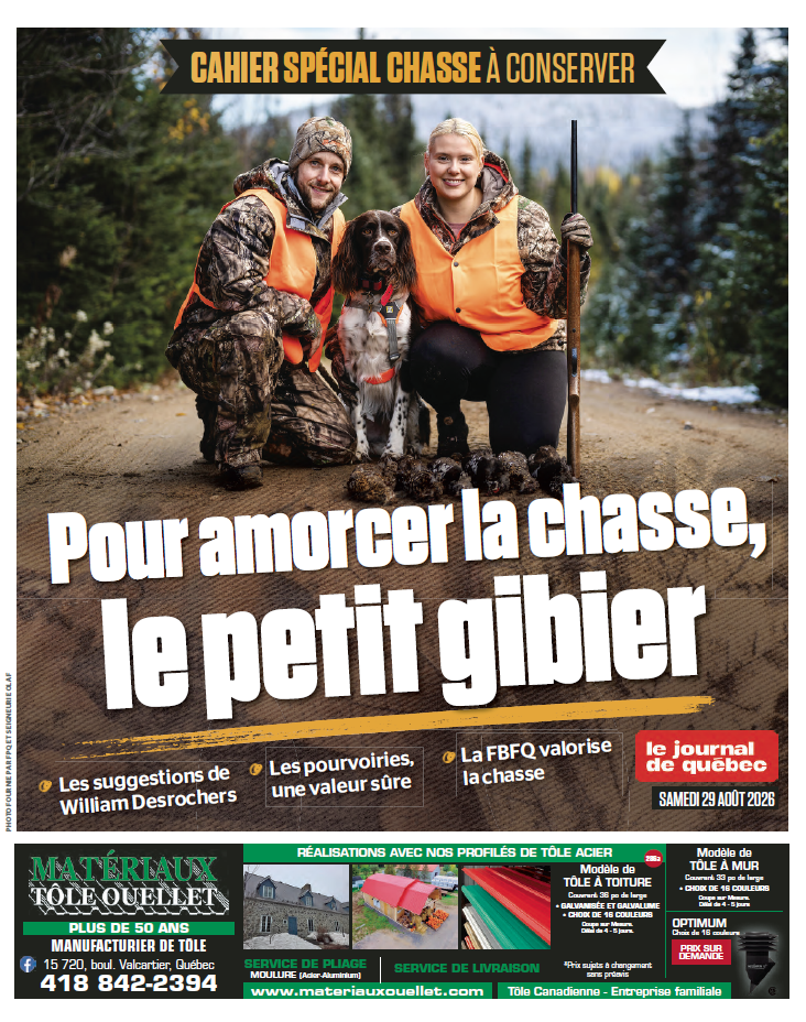 Cahier spécial chasse | 29 août 2026 | Le Journal de Québec