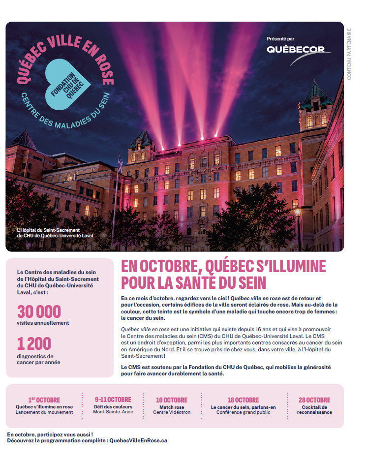 Québec ville en rose |  1 octobre 2026 | Le Journal de Québec