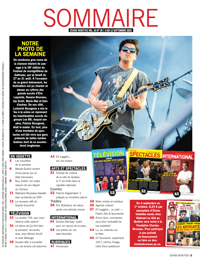 Vol.63 no.36 | 6 au 12 septembre 2025
