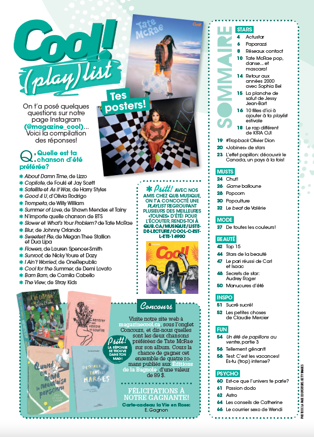 Vol.26 no.04 | Tate McRae | Août 2022